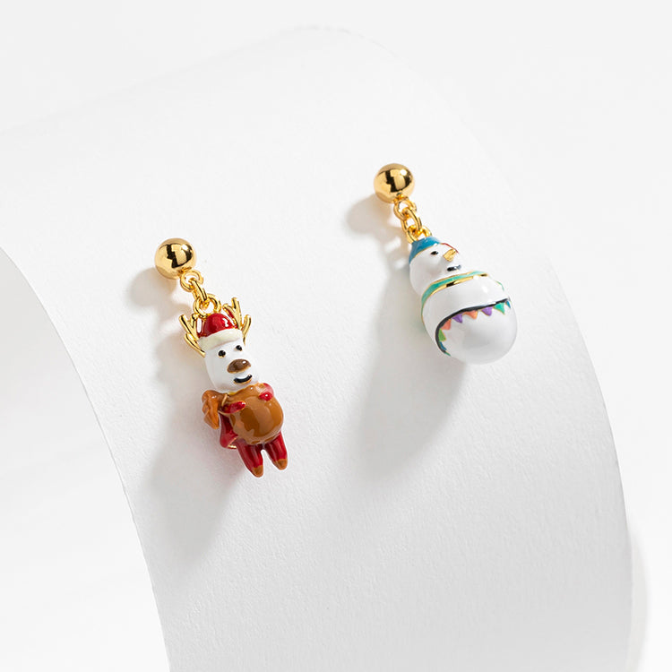 Reindeer & Snowman Dangling arrings