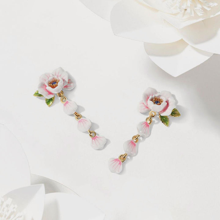 pink rose diamond earrings