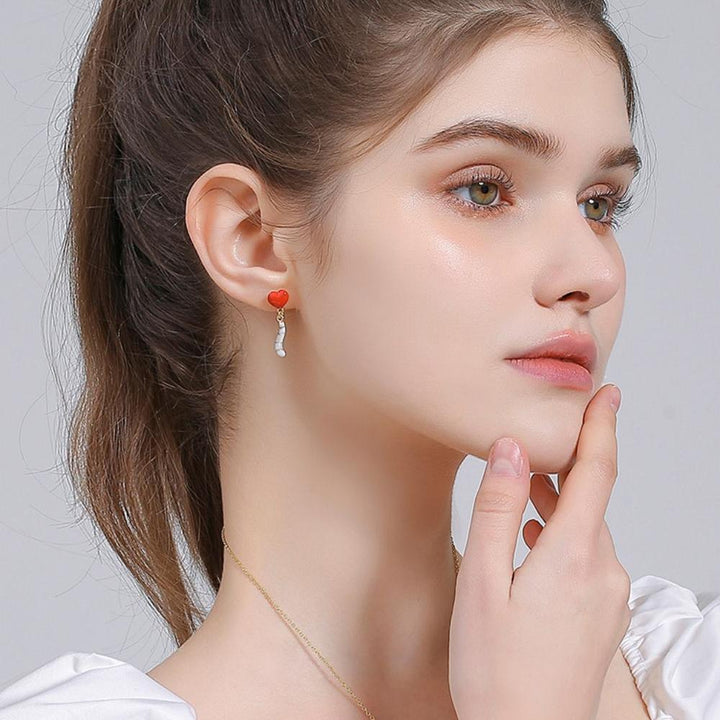 american shorthair cat heart earrings