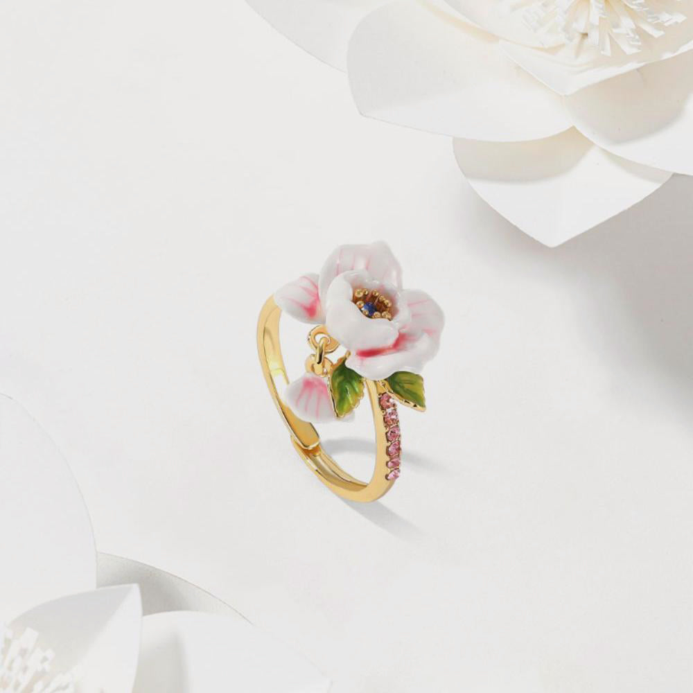 pink rose adjustable ring