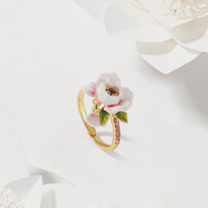 pink rose adjustable ring