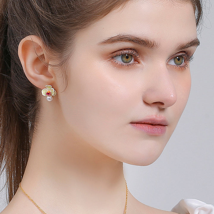 phalaenopsis silver earrings