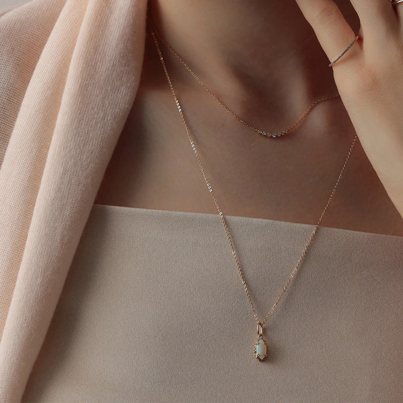 fairy opal gold necklace