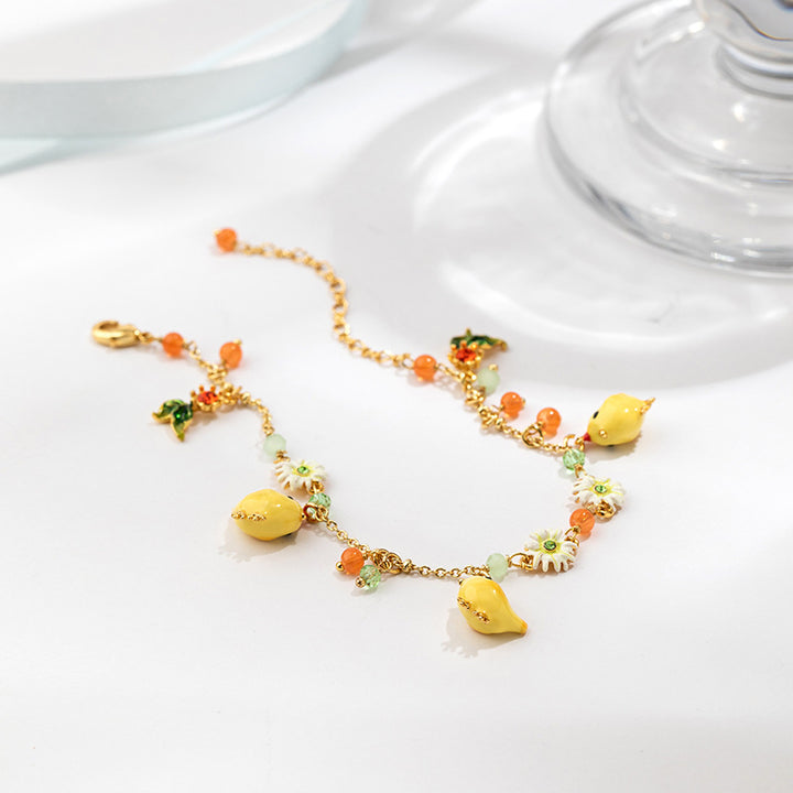 enamel little chicken bracelet
