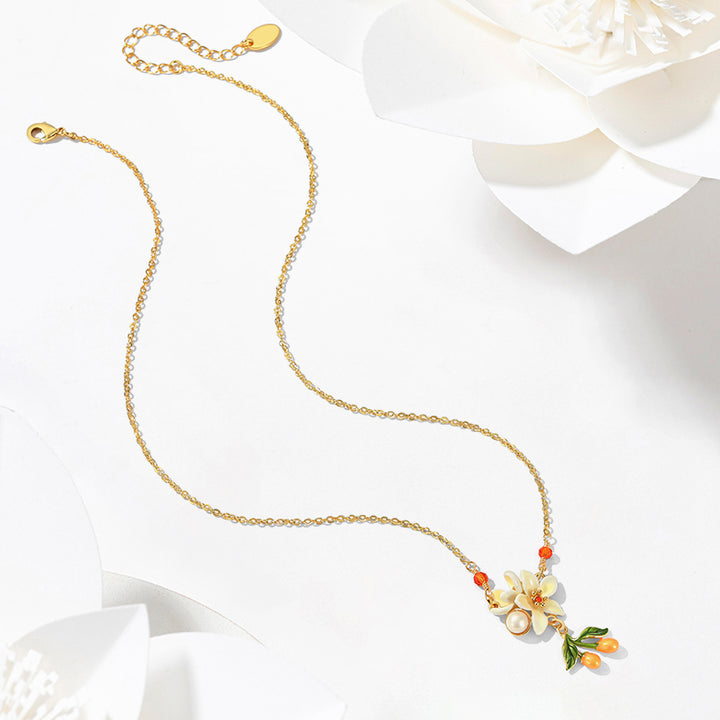 orange blossom diamond necklace