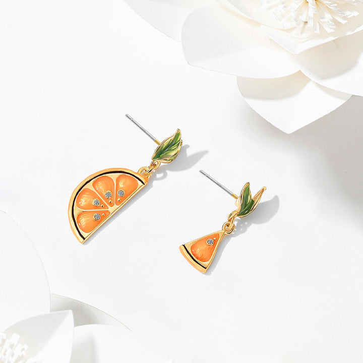 orange slices dangling earrings