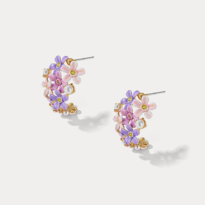 forget me not flowers silver earrings