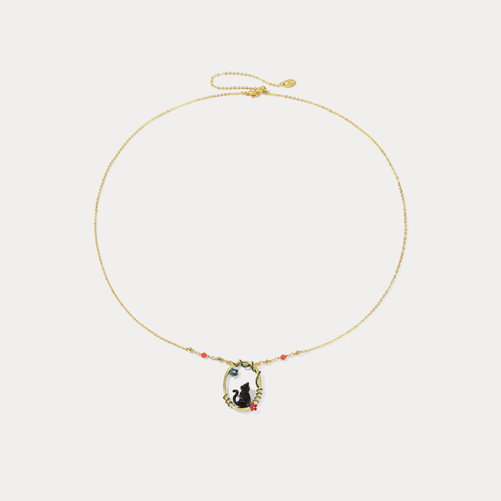 black cat pendant necklace