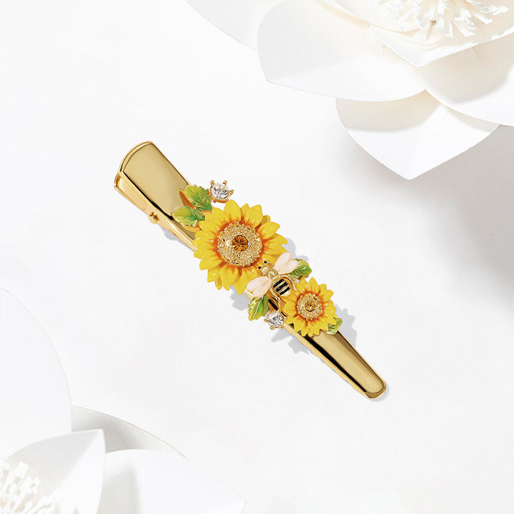 Vintage Sunflower & Bee Hairpin