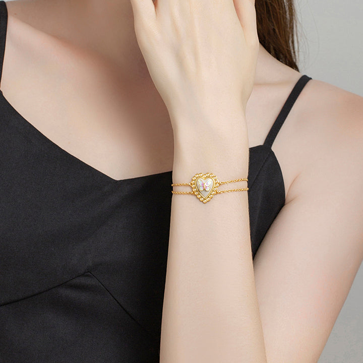 Vintage Butterfly Heart Bracelet