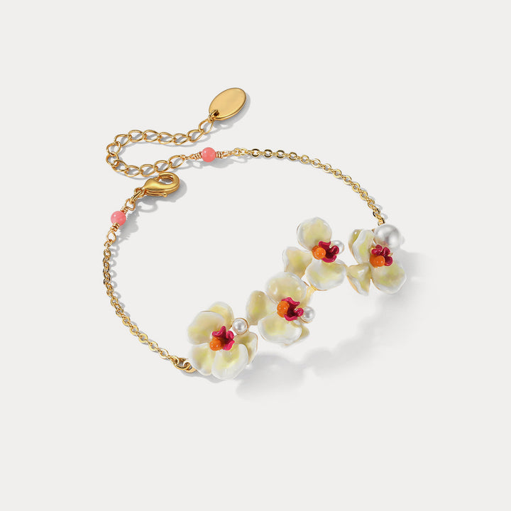 phalaenopsis enamel bracelet