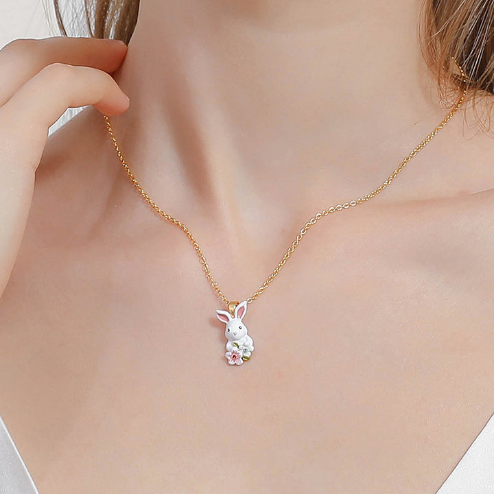 Rabbit Enamel Necklace