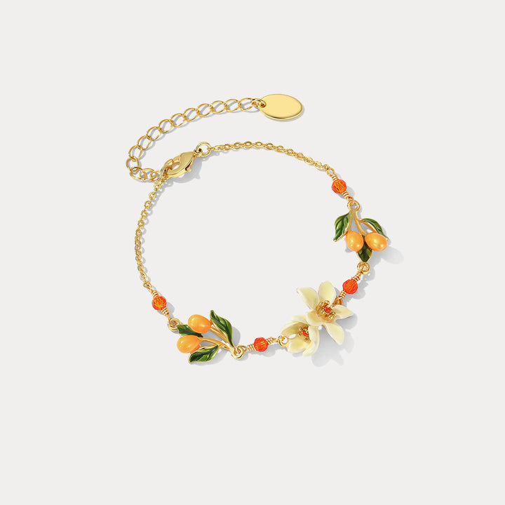 orange blossom thin bracelet
