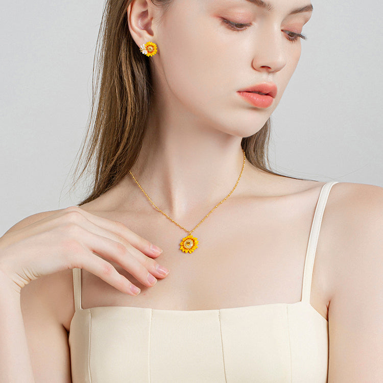 Gold Sunflower Necklace