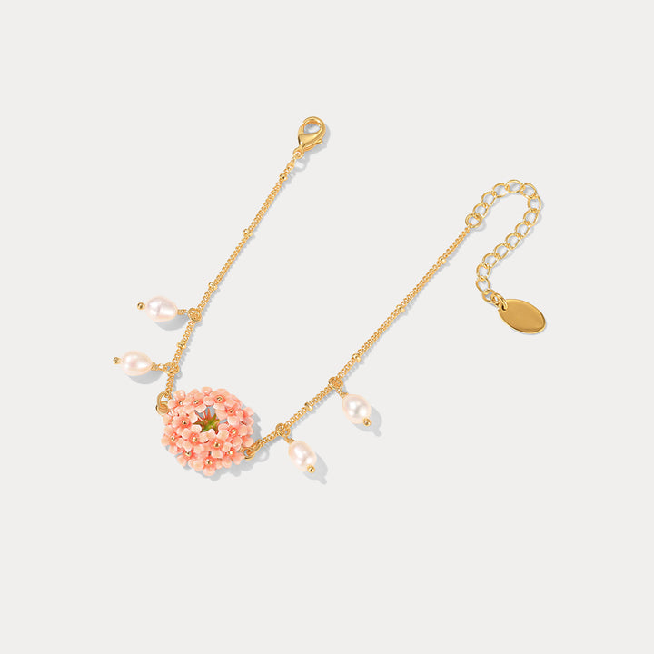 Enamel Pink Verbena Bracelet