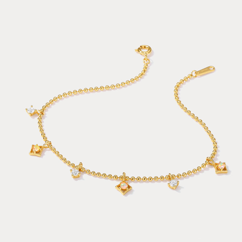 Opal Cross Flower Diamond Bracelet