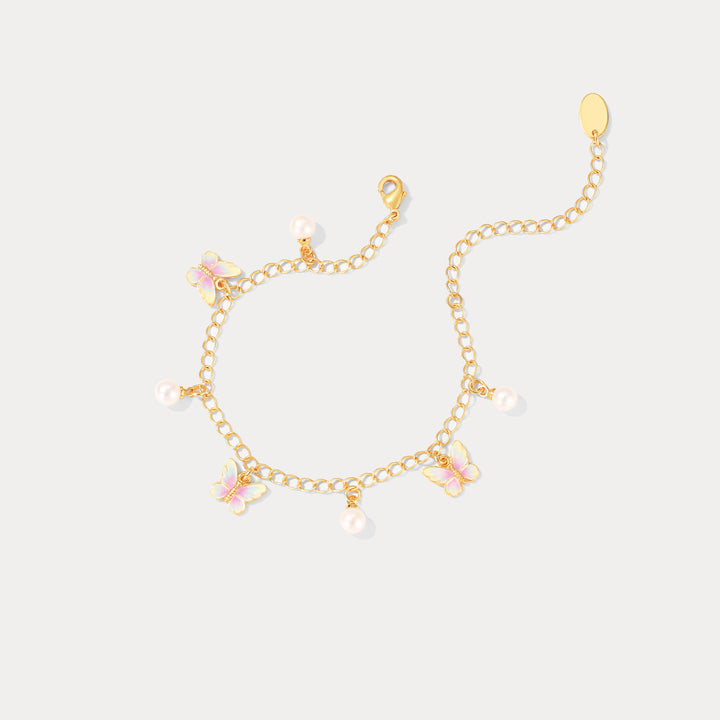 Butterfly Enamel Chain Bracelet