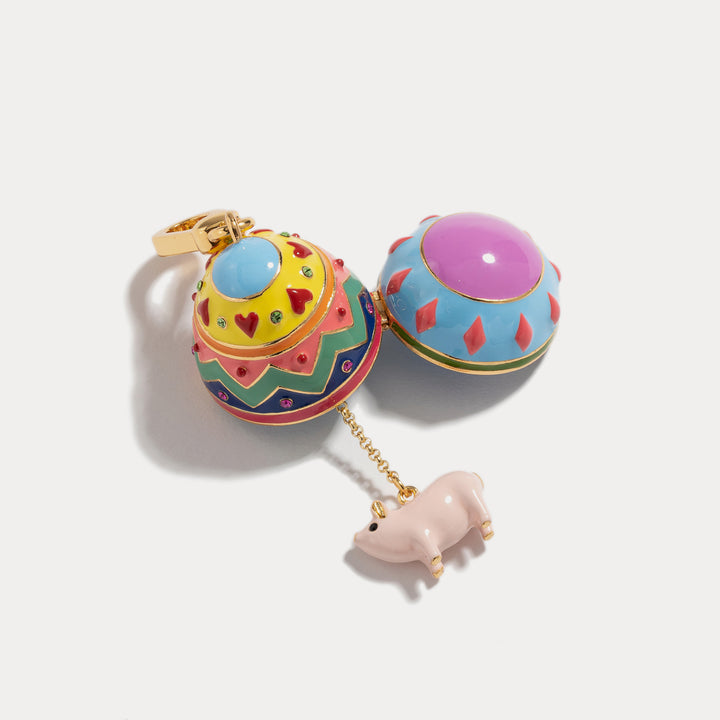 Selenichast pig zodiac easter egg pendant