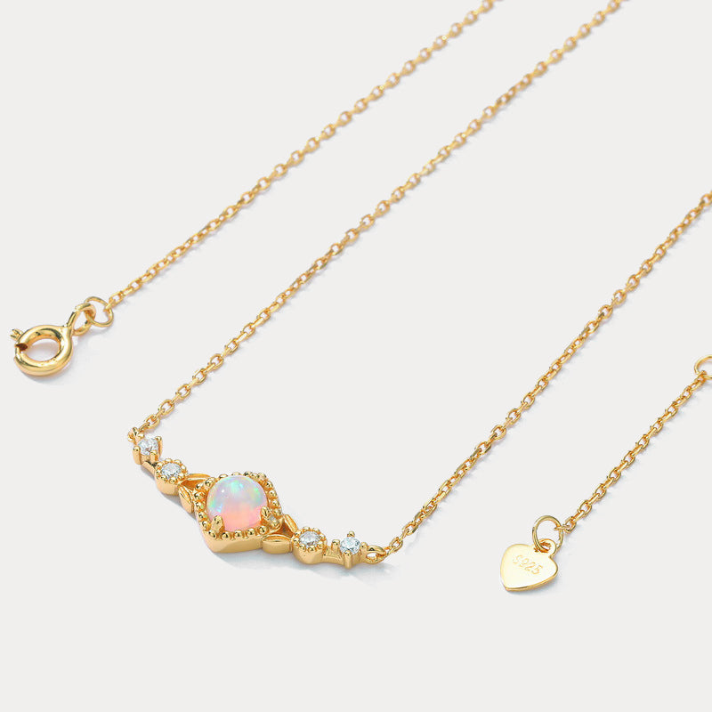 Opal Diamond Necklace