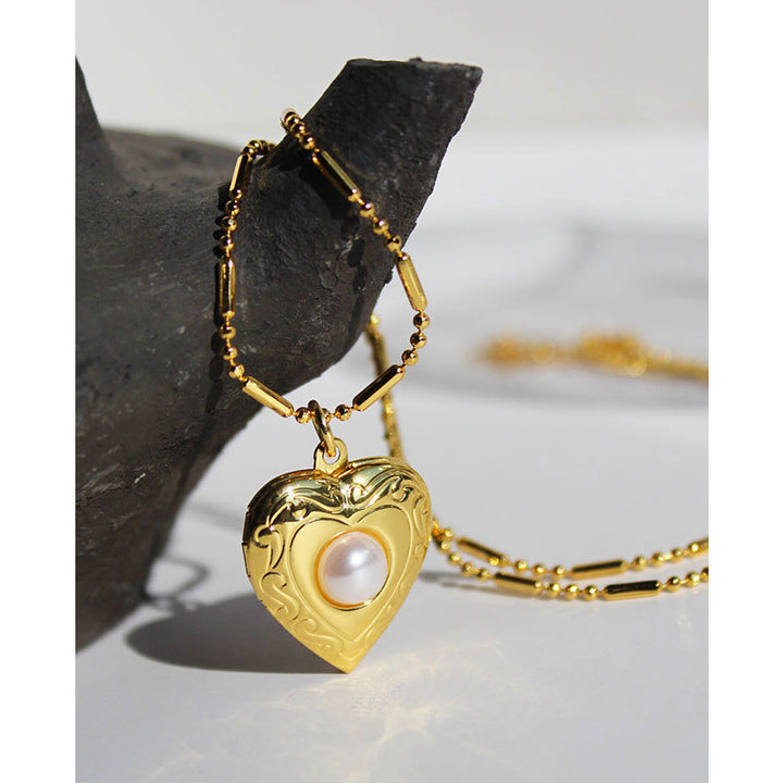 Selenichast pearl locket necklace