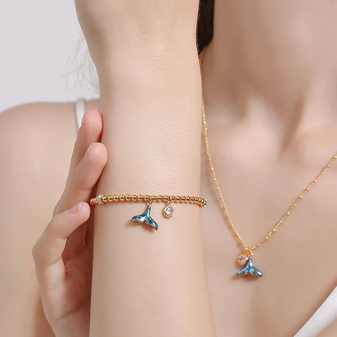 mermaid tail bracelet and necklace