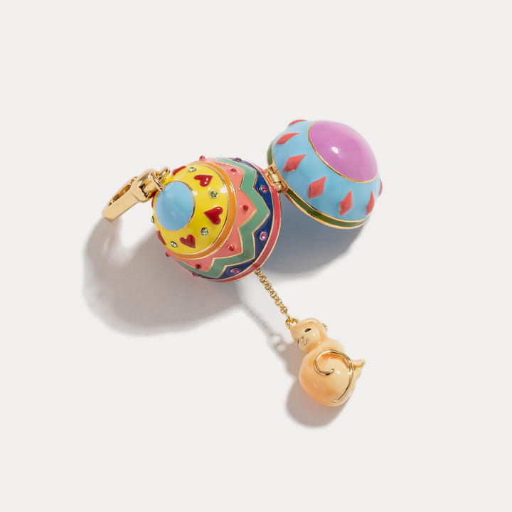 enamel monkey zodiac easter egg pendant