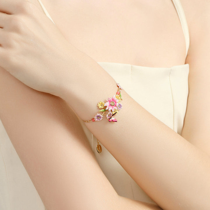 Butterfly Love Flower Thin Bracelet