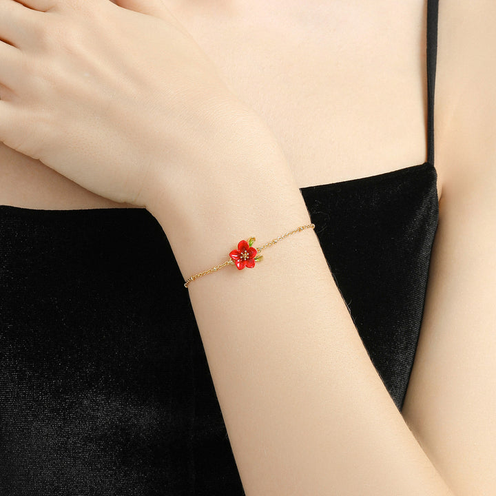 Begonia Flower Thin Bracelet