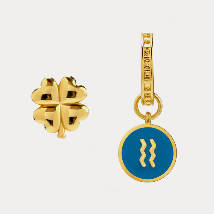 Aquarius astrological sign earrings