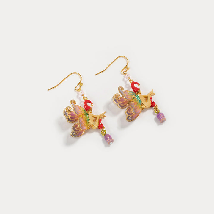 flower fairy bell stud earrings