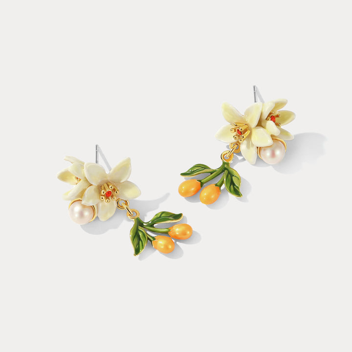 Orange Blossom Nature Earrings