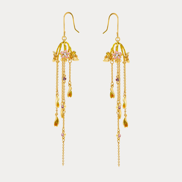 Selenichast flower fringed stud earrings