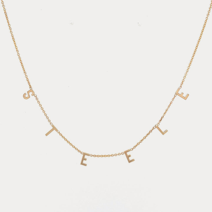 Custom Letter Gold on Silver Necklace
