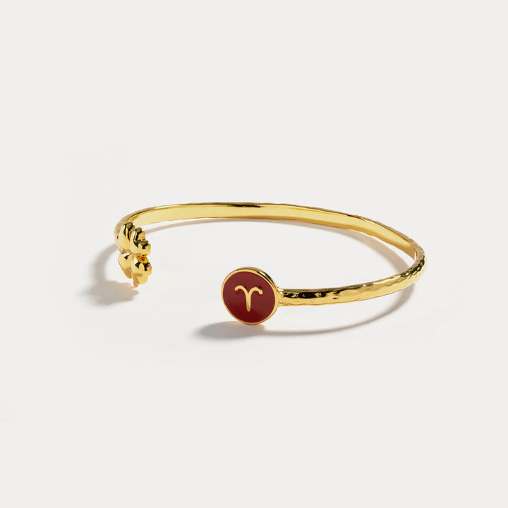 aries astrological sign open bracelet
