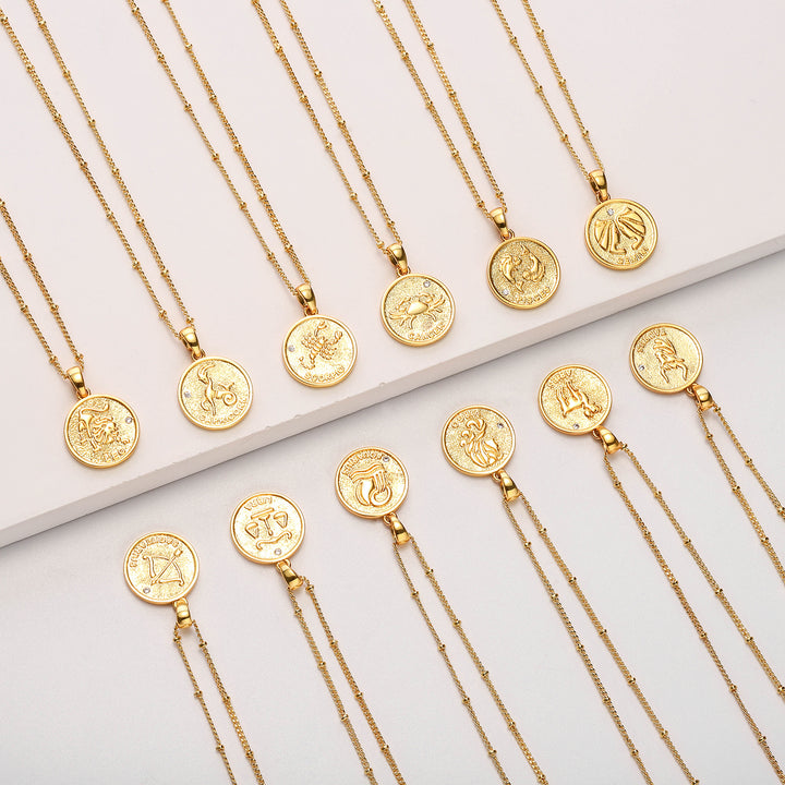 Constellation Coin Pendant Necklace Set
