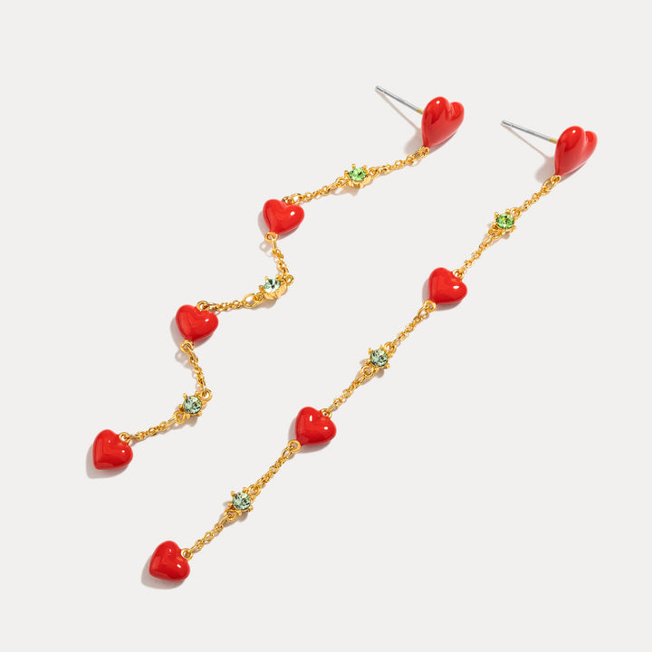 Heart To Heart Gold Drop Earrings