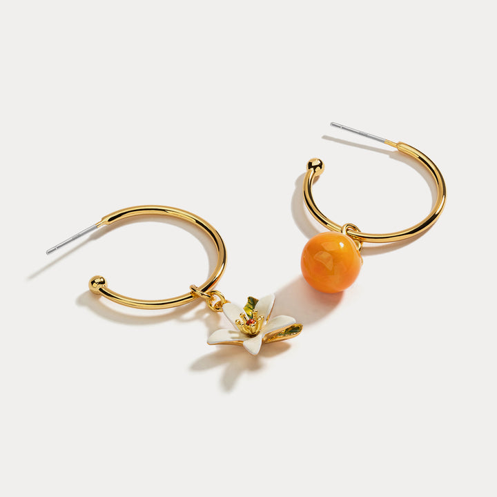 orange hoop earrings