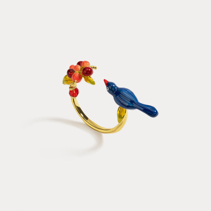 Selenichast pair of lovebirds ring