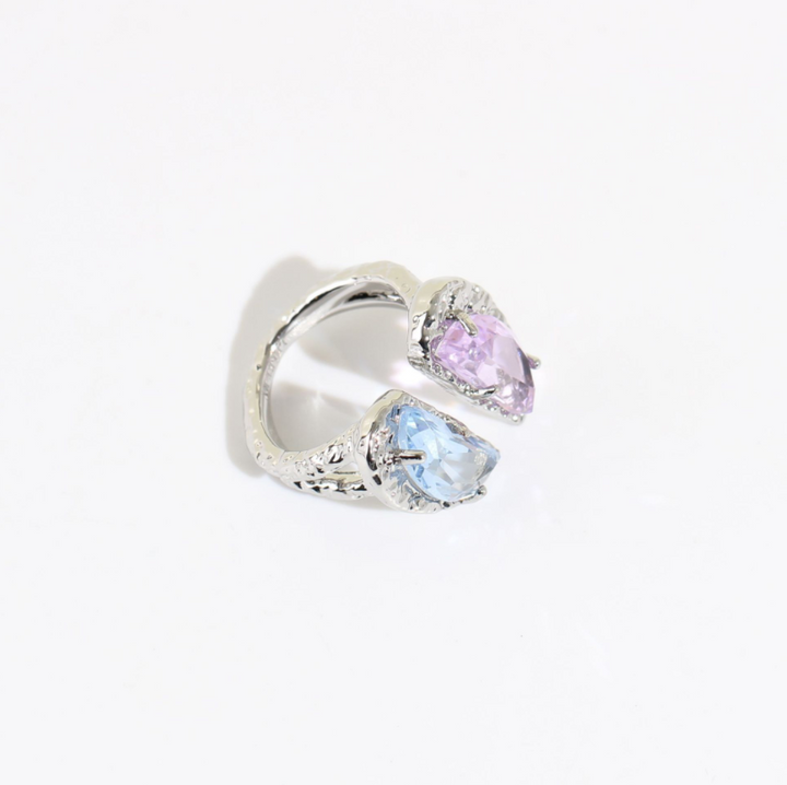 Love Heart Gem Brass Ring