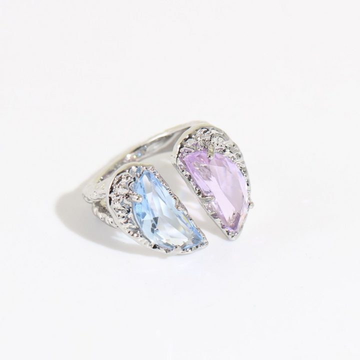 Love Heart Gem Open Ring