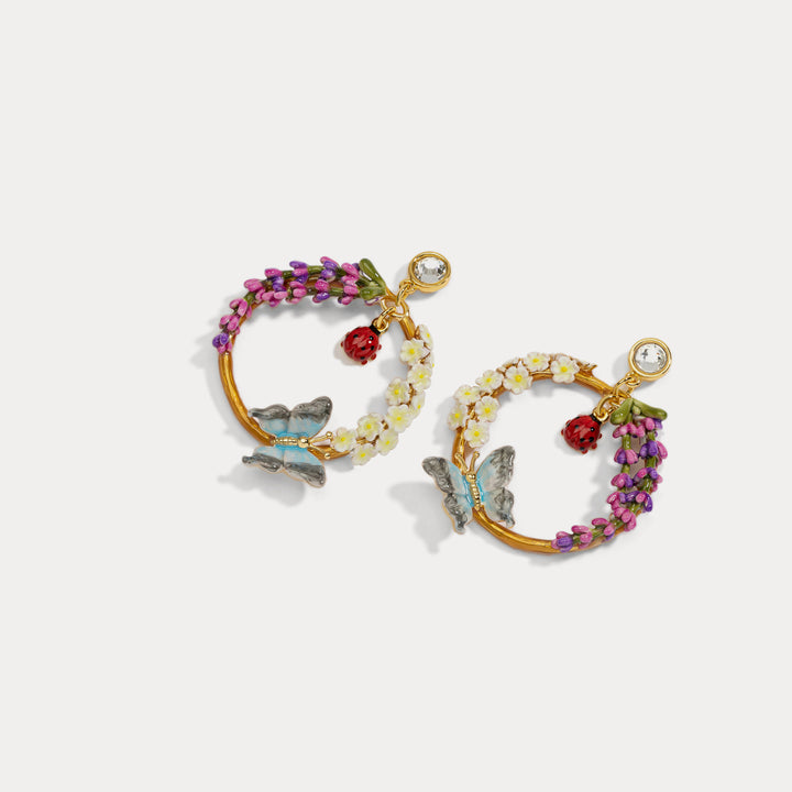garden butterfly ladybug earrings