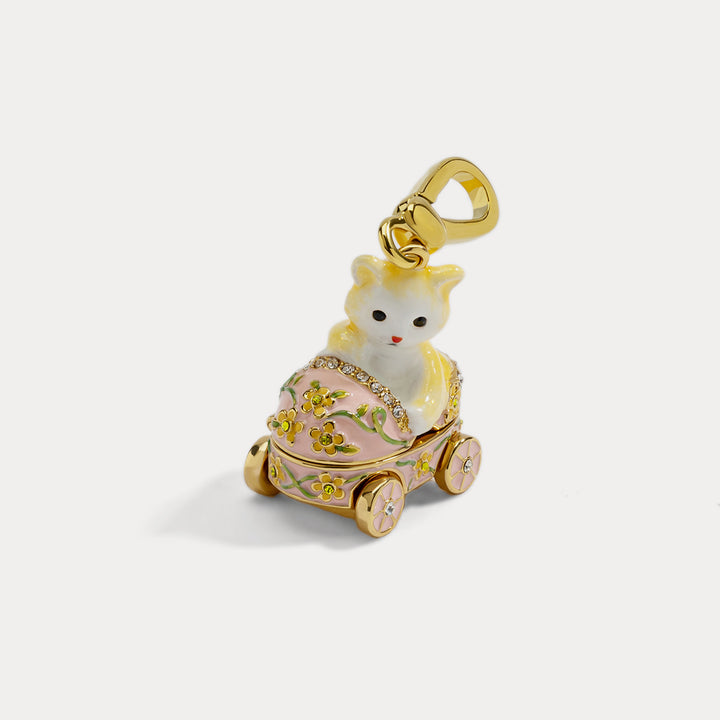 Gold Kitten Stroller Pendant