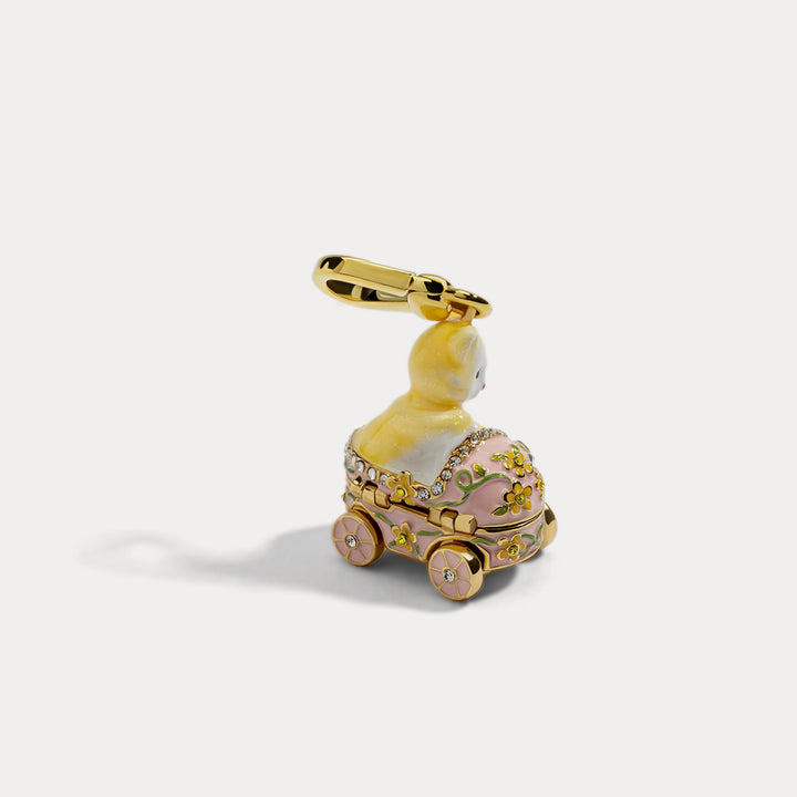 Enamel Kitten Stroller Pendant