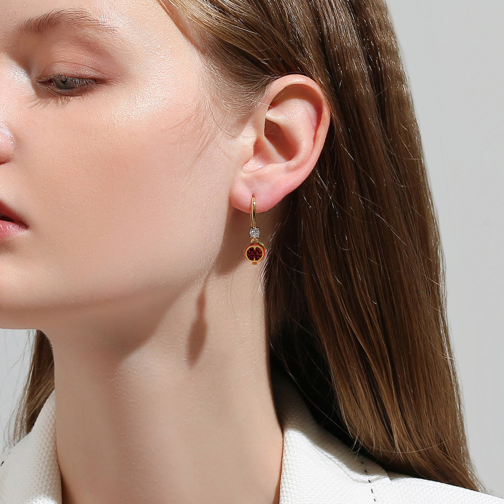 Enamel Pomegranate Earrings