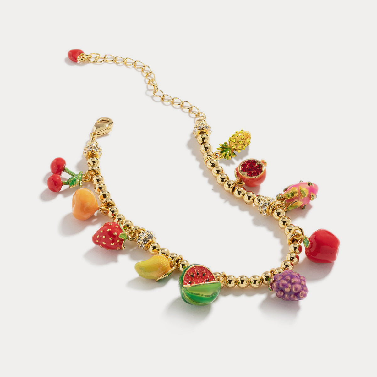 fruit basket enamel beads bracelet