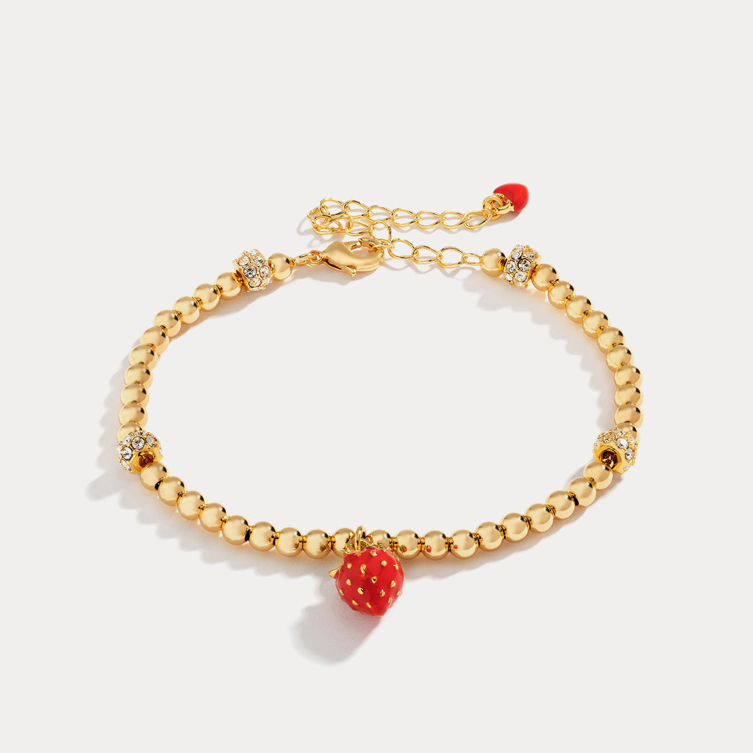 Selenichast Strawberry Enamel Bracelet