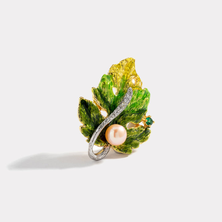 Sycamore Leaf Diamond Brooch