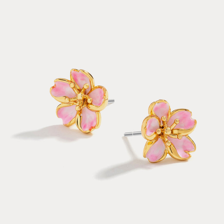 sakura stud earrings for gift