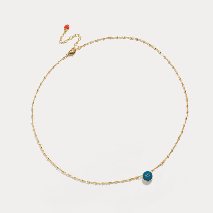 astrological sign coin necklace