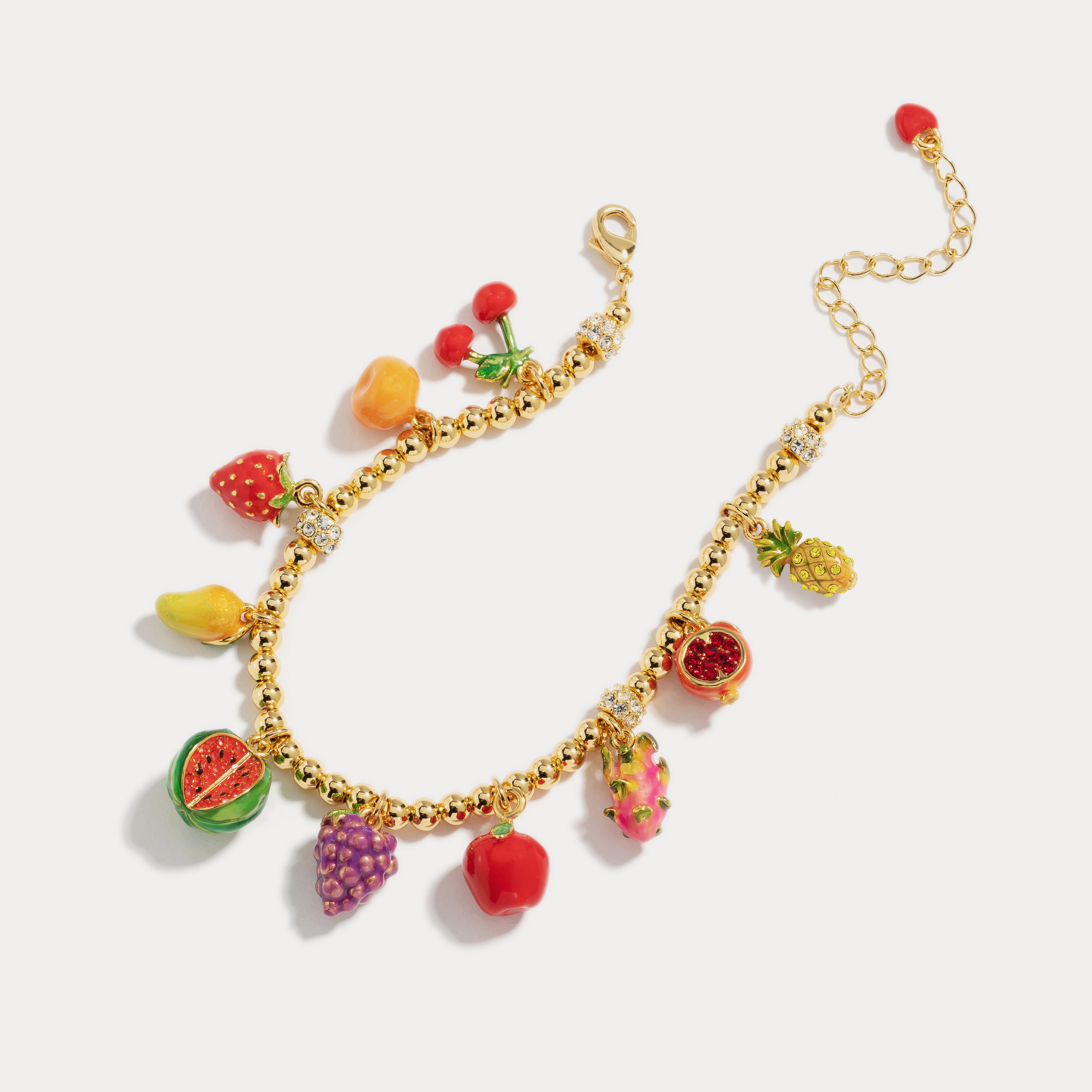 fruit basket enamel charms bracelet